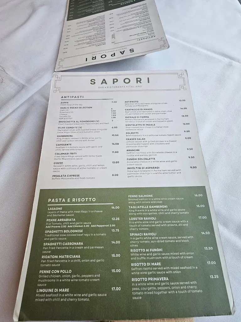 Menu_Sapori italian restaurant_Cheadle Heath_image_2