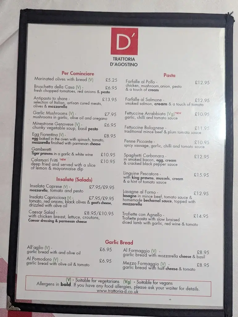 Menu_Trattoria D'Agostino_Cheadle Heath_image_1
