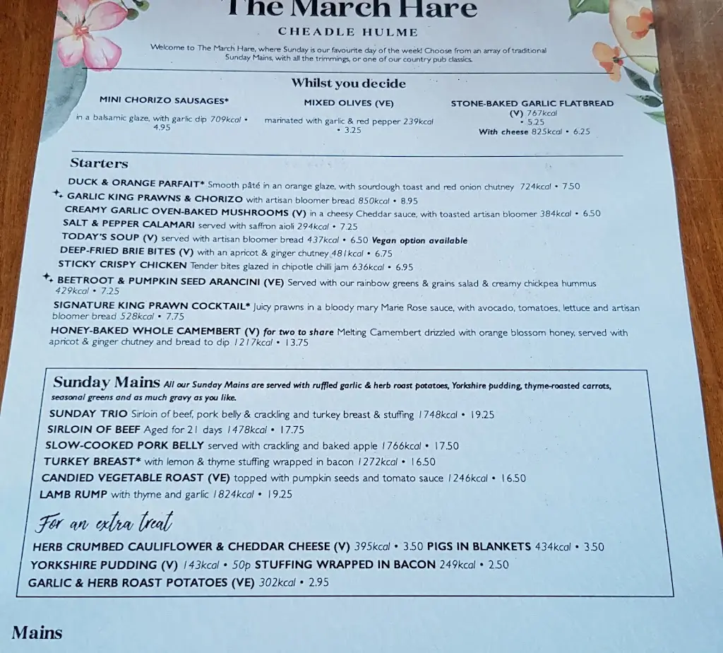 Menu_The March Hare_Cheadle Heath_image_4