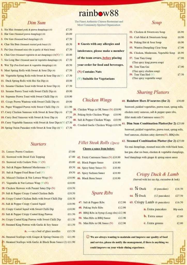 Menu_Rainbow88_Cheadle Heath_image_1