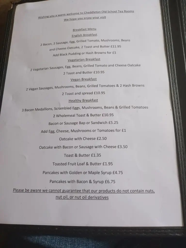 Menu_Cheddleton Old School Tea Rooms_Cheddleton_image_1