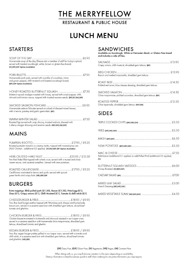 Menu_The Merryfellow_Charlton Kings_image_2