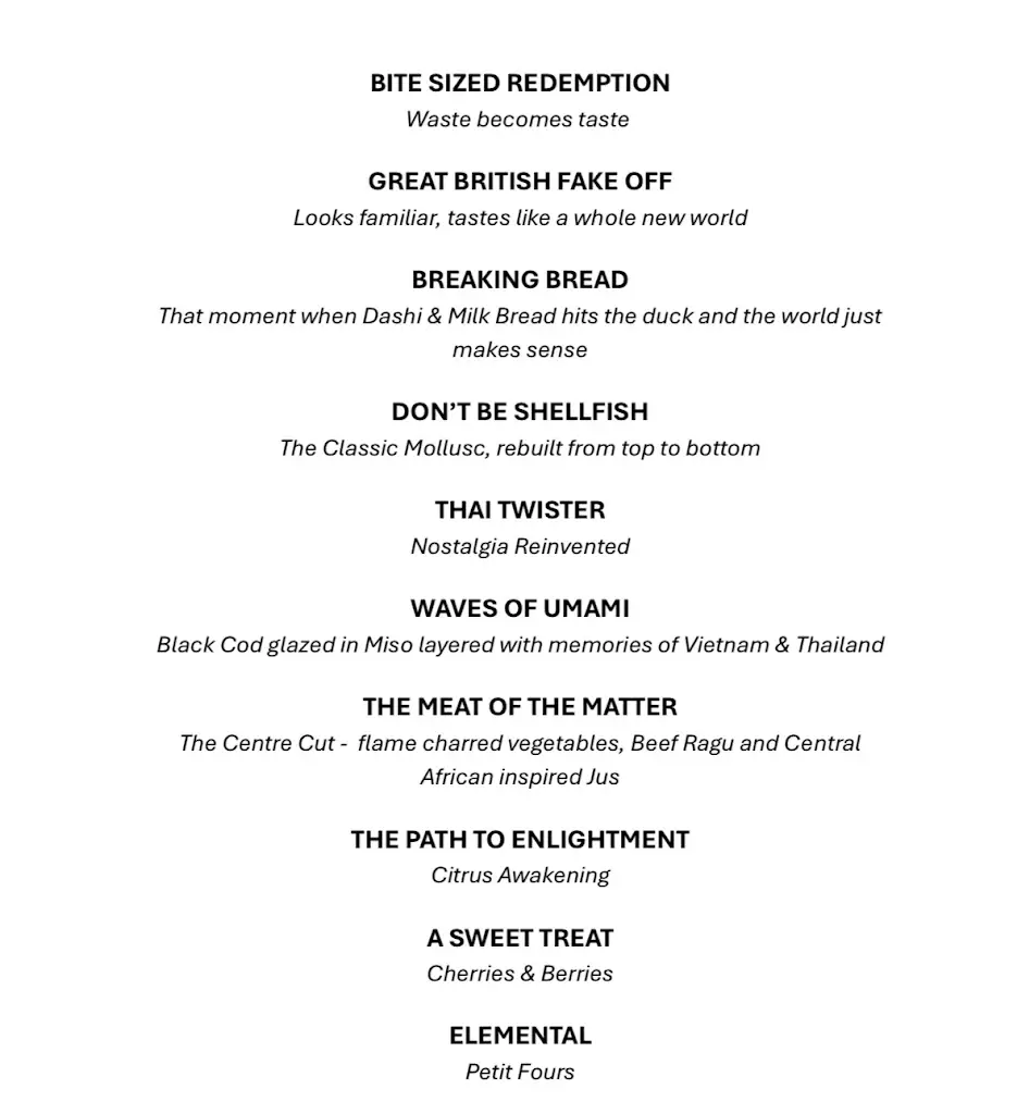 Menü_Restaurant Journey_Charlton Kings_Bild_1