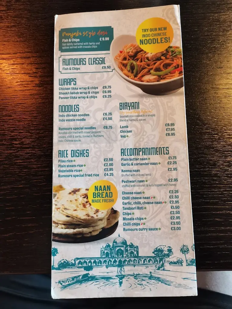 Menu_rumours bar and grill_Chelmsley Wood_imagen_3