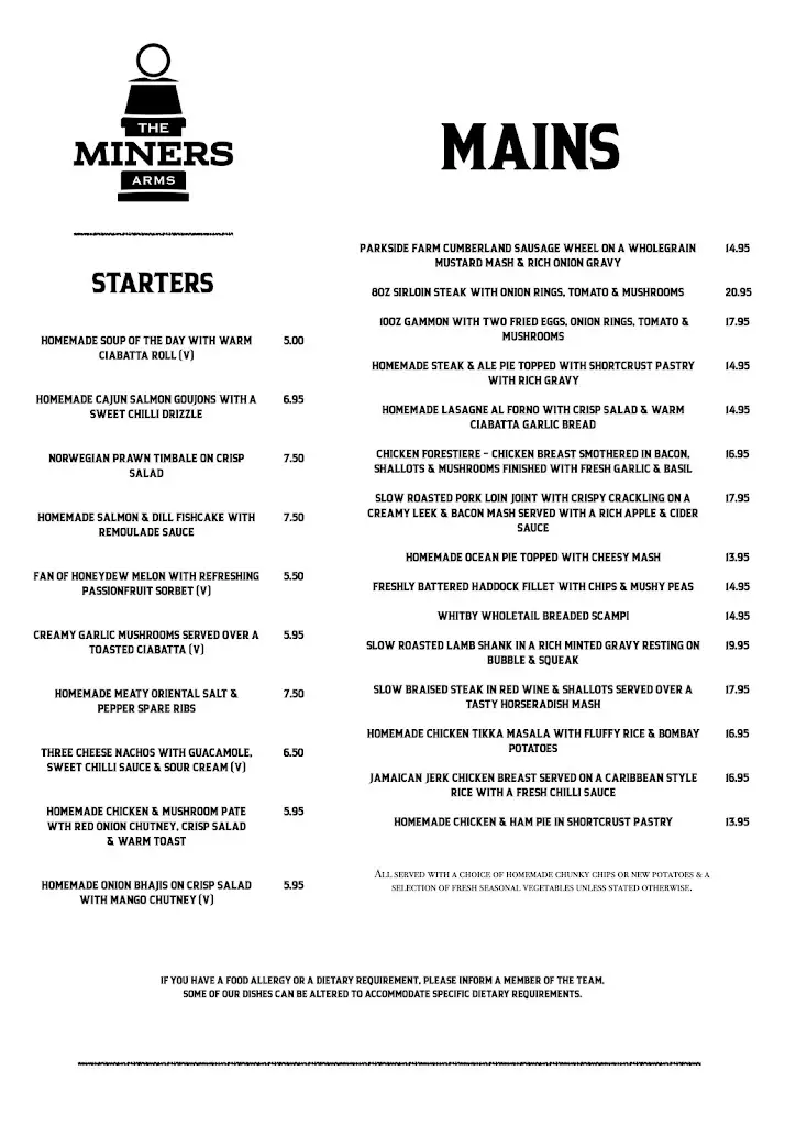 Menu_The Miners Arms_Chapeltown_image_1