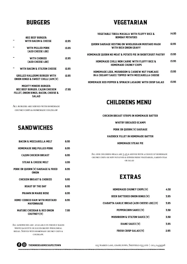 Menu_The Miners Arms_Chapeltown_image_2