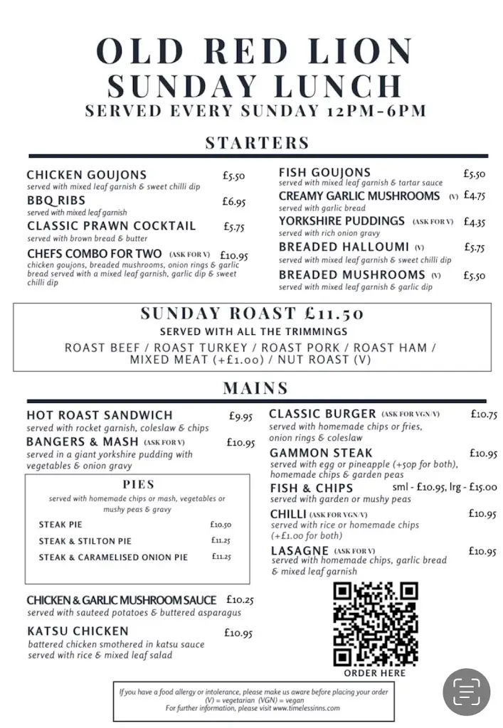 Menu_The Old Red Lion_Chapeltown_image_2