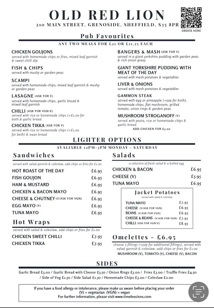 Menu_The Old Red Lion_Chapeltown_image_3