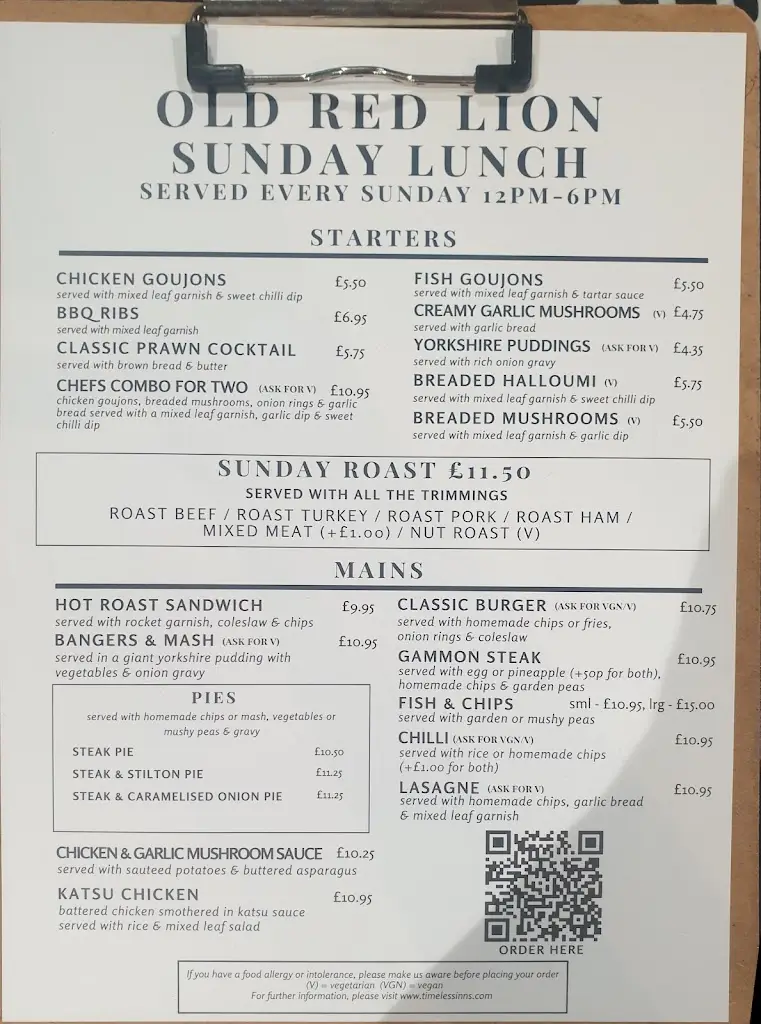 Menu_The Old Red Lion_Chapeltown_image_4