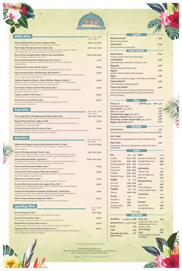 Menu_TAŞ Restaurant Cheam_Cheam_image_1