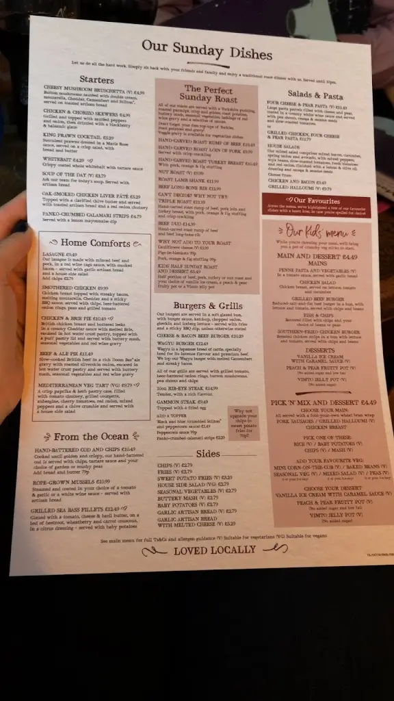 Menu_Ye Olde Red Lion_Cheam_image_1