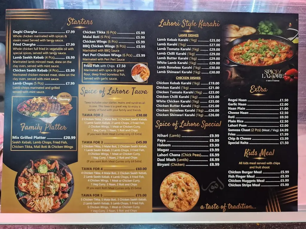 Menu_Spice of Lahore_Cheetham Hill_image_1
