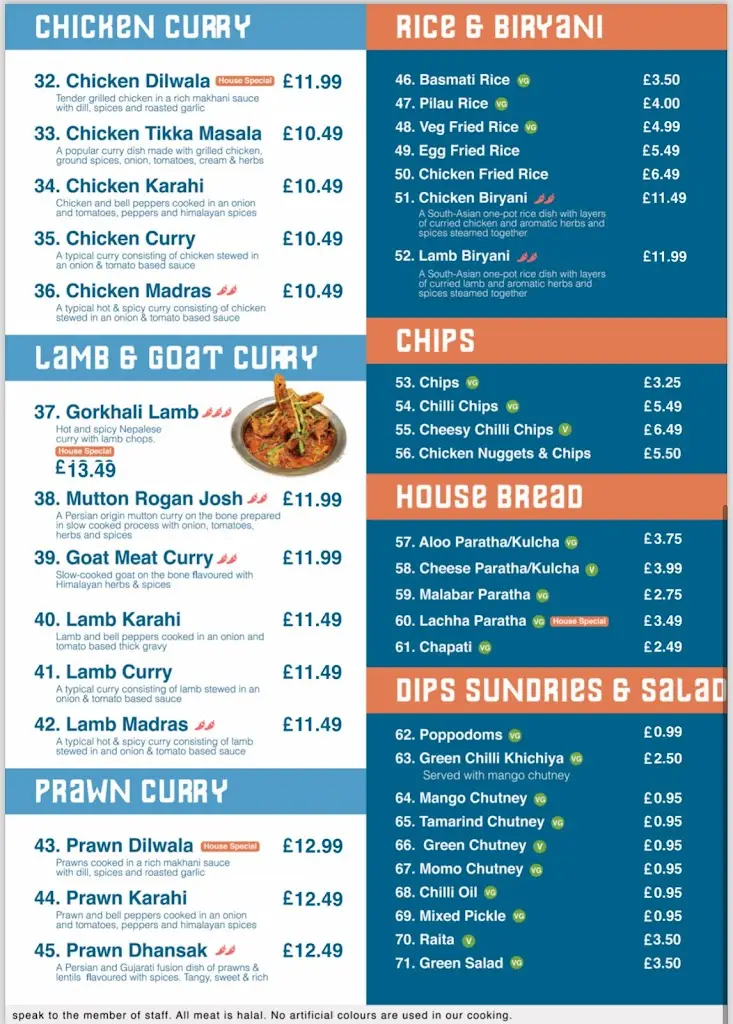 Menu_Dylan's Nepalese and Indian - Chatham_Chatham_image_1