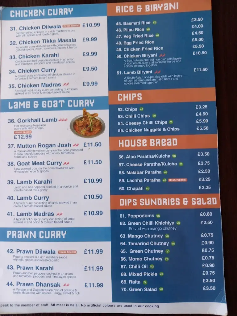 Menu_Dylan's Nepalese and Indian - Chatham_Chatham_image_4