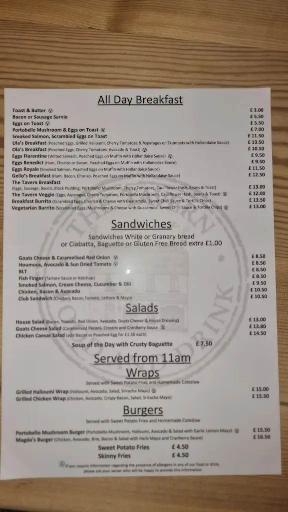 Menu_The Tavern_Chesham_image_1