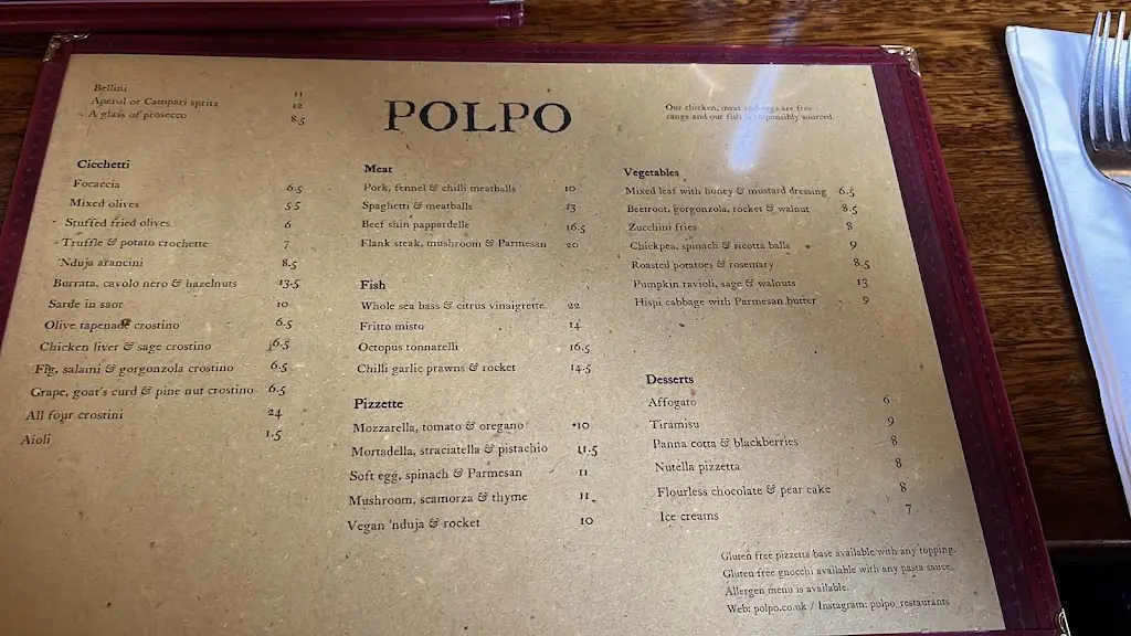 Menu_POLPO Italian Restaurant Chelsea_Chelsea_image_1