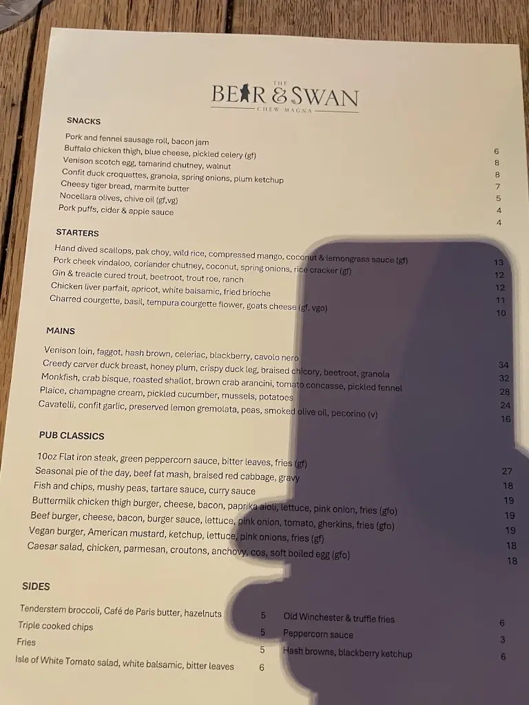 Menu_The Bear & Swan_Chew Magna_image_2