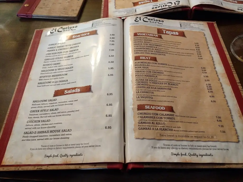 Menu_El Curioso_Cheshunt_image_2