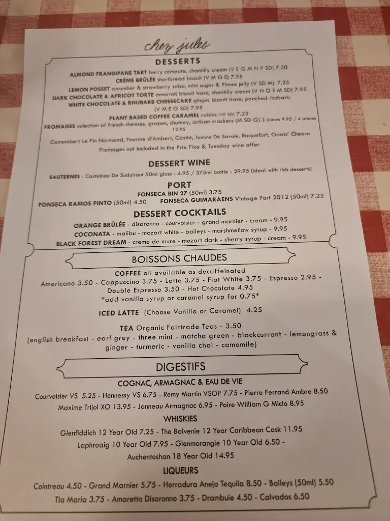 Menu_Chez Jules in Chester_Chester_image_1