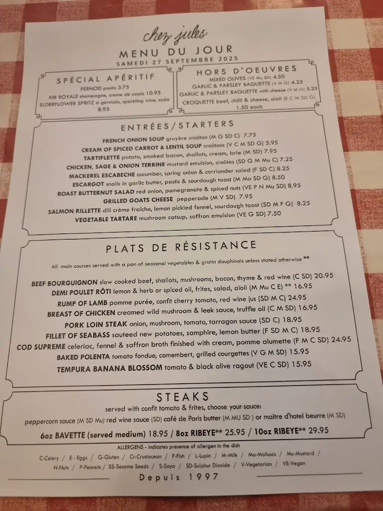 Menu_Chez Jules in Chester_Chester_image_3