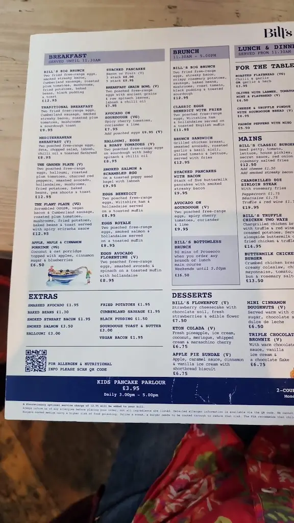 Menu_Bill's Chichester Restaurant_Chichester_image_3