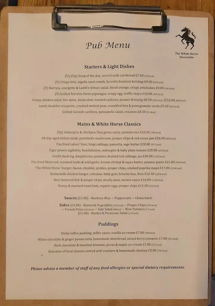Menu_White Horse_Chiddingfold_image_1