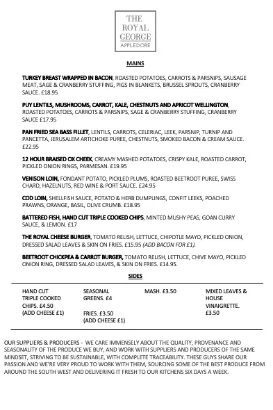 Menu_The Royal George_Appledore_image_2