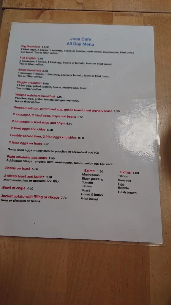 Menu_Joe's Cafe_Chertsey_image_2