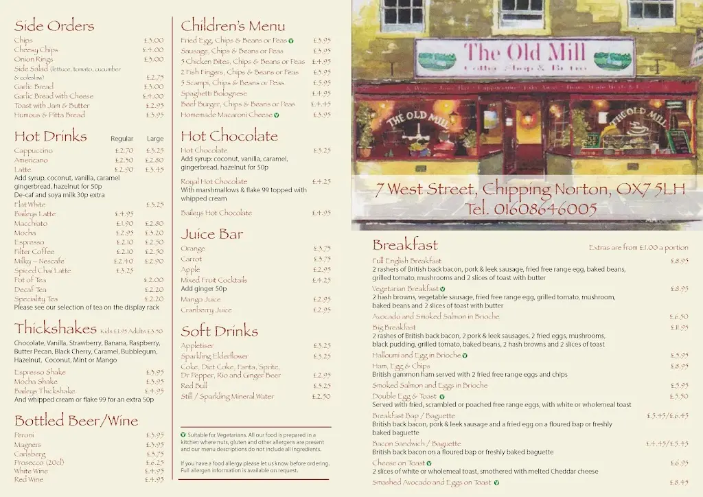 Menu_The Old Mill Coffee House & Bistro_Chipping Norton_image_1