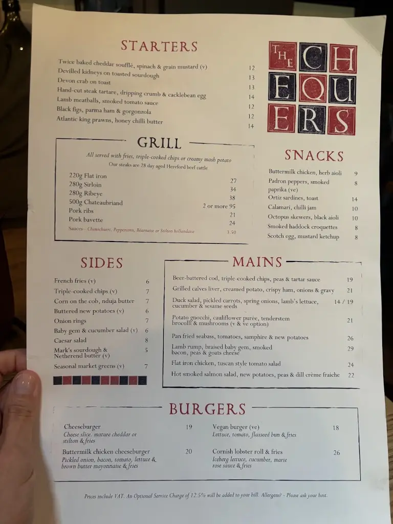 Menu_The Chequers, Cotswolds_Chipping Norton_image_2