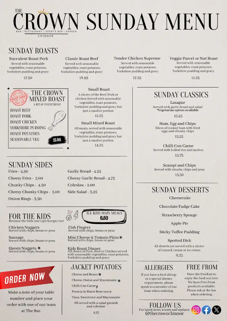 Menu_The Crown_Chinnor_image_1