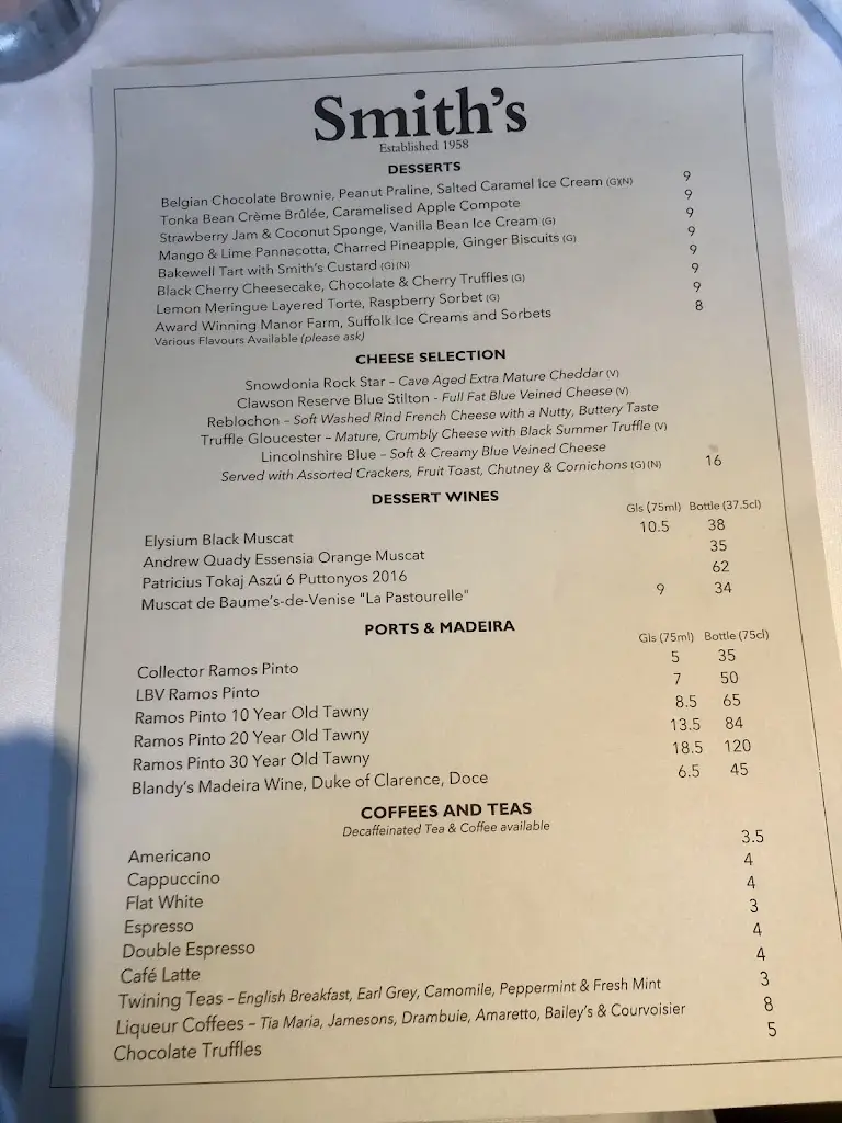 Menu_Smith's of Ongar_Chipping Ongar_imagen_1