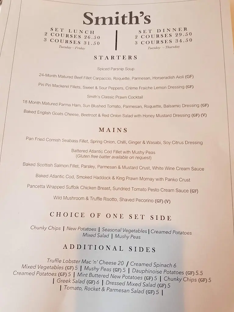 Menu_Smith's of Ongar_Chipping Ongar_imagen_2