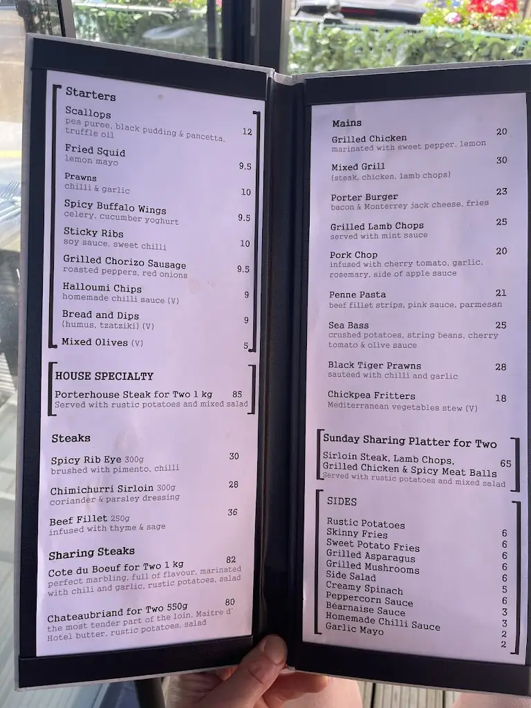 Menu_Porterhouse Wine Bar + Kitchen_Chipping Ongar_imagen_1