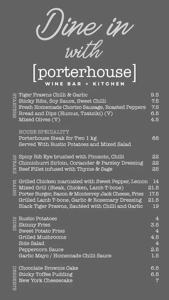 Menu_Porterhouse Wine Bar + Kitchen_Chipping Ongar_imagen_2