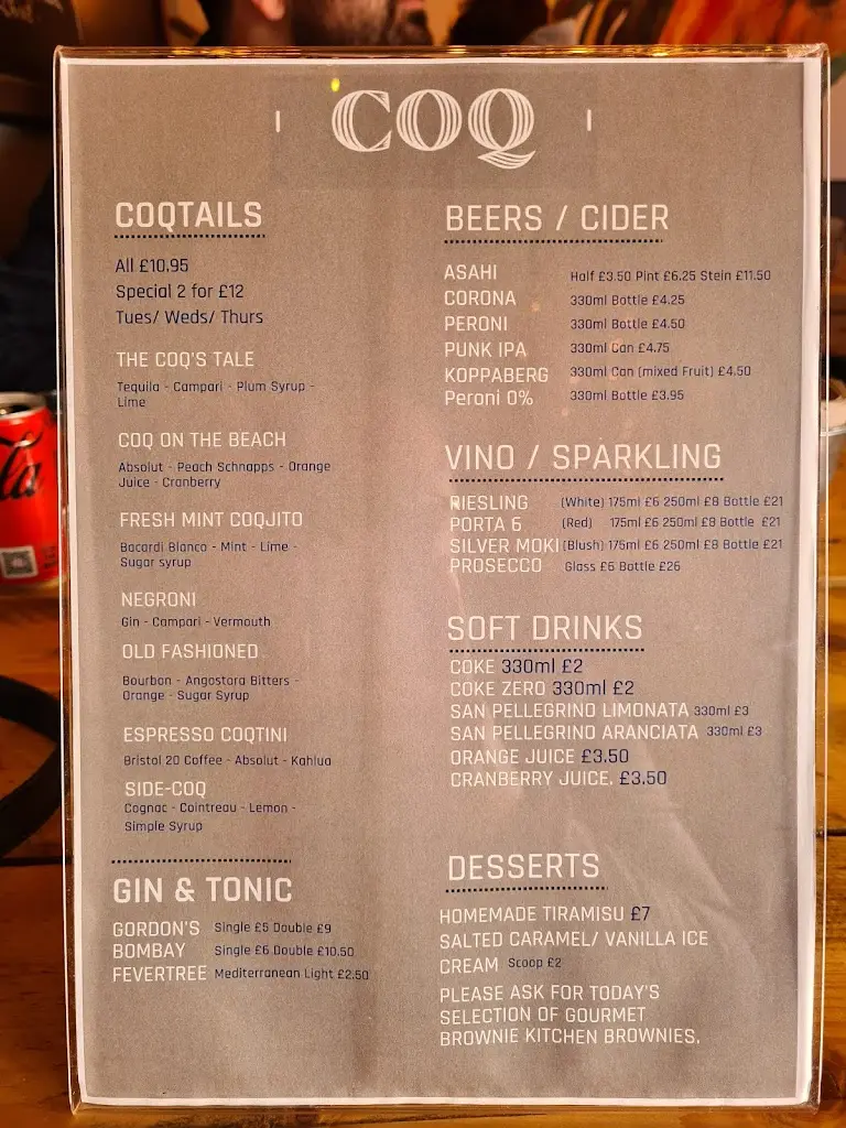 Menu_Coq Restaurant_Chippenham_image_1