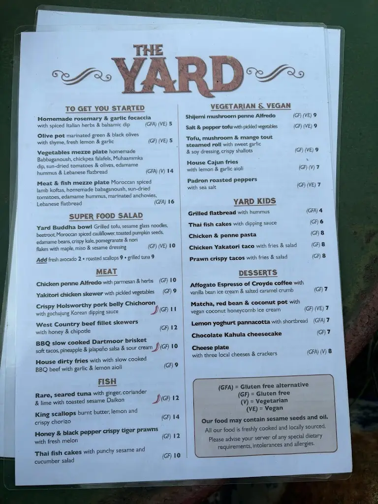 Menu_The Yard Appledore_Appledore_image_1