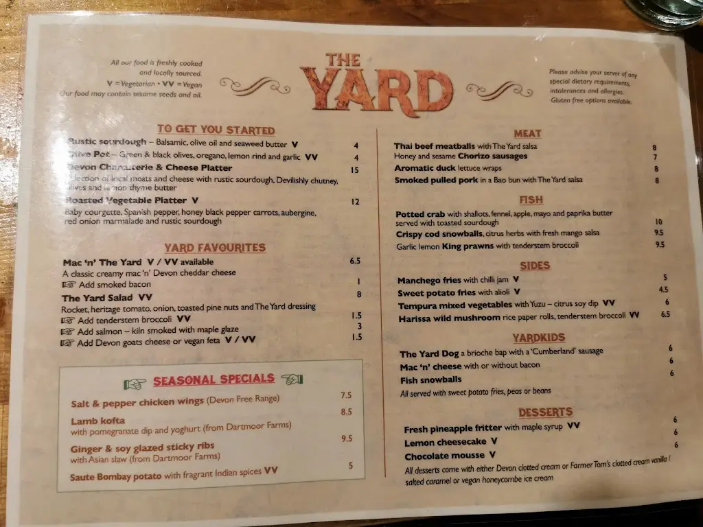 Menu_The Yard Appledore_Appledore_image_3