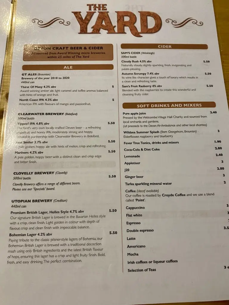 Menu_The Yard Appledore_Appledore_image_4