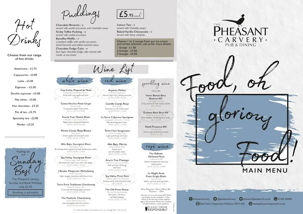 Menu_The Pheasant_Chippenham_image_1