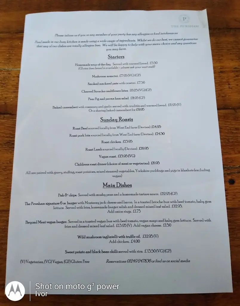 Menu_The Pewsham_Chippenham_image_2