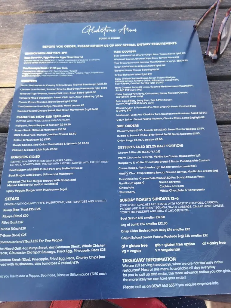 Menu_The Gladstone Arms_Chippenham_image_1