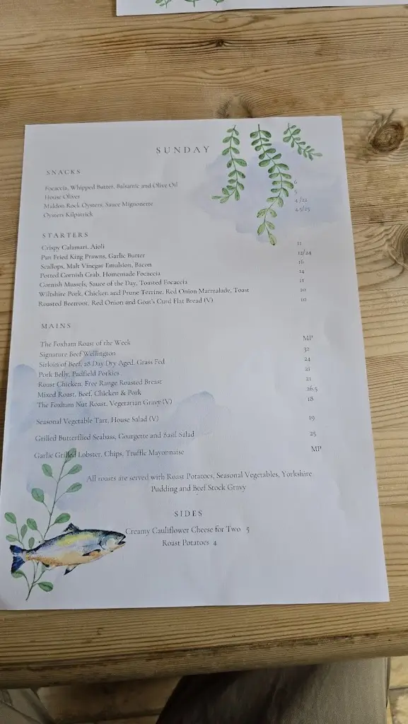 Menu_The Foxham_Chippenham_image_2