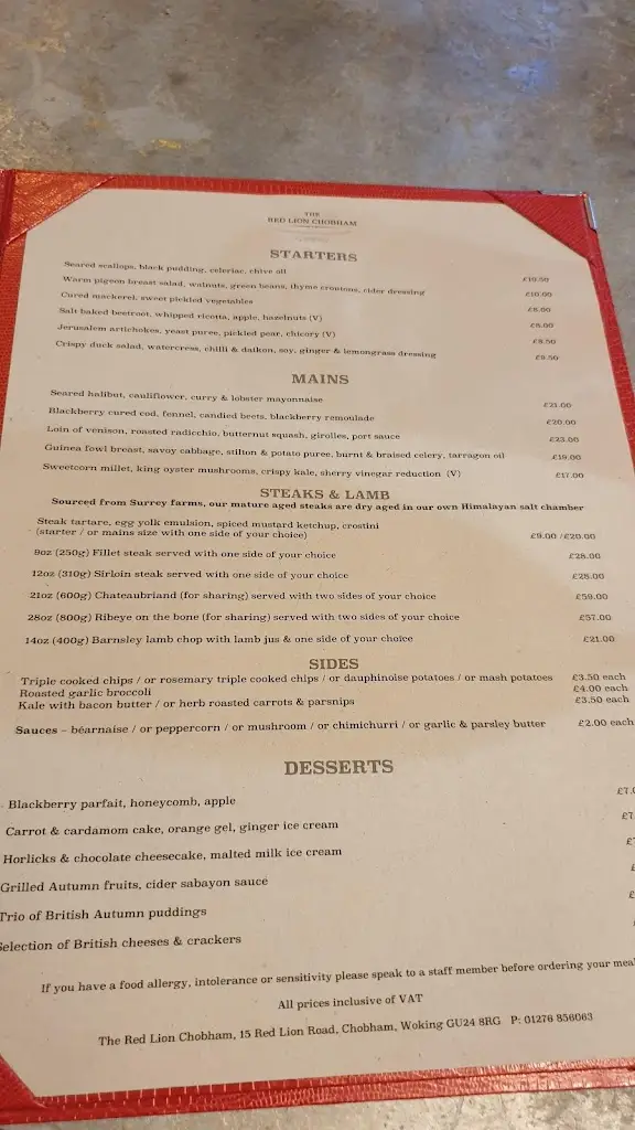 Menu_No.15 Restaurant and Bar_Chobham_image_4