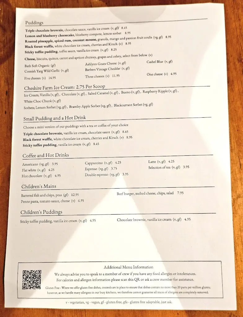 Menu_The White Hart_Chobham_image_1