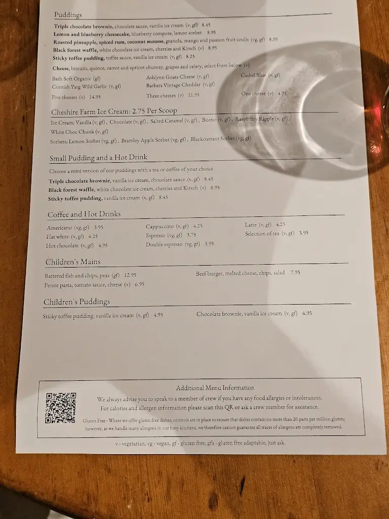 Menu_The White Hart_Chobham_image_3