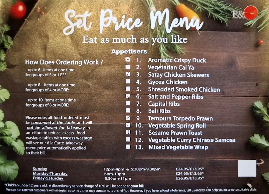 Menu_Eastern & Oriental Restaurant_Chobham_image_1