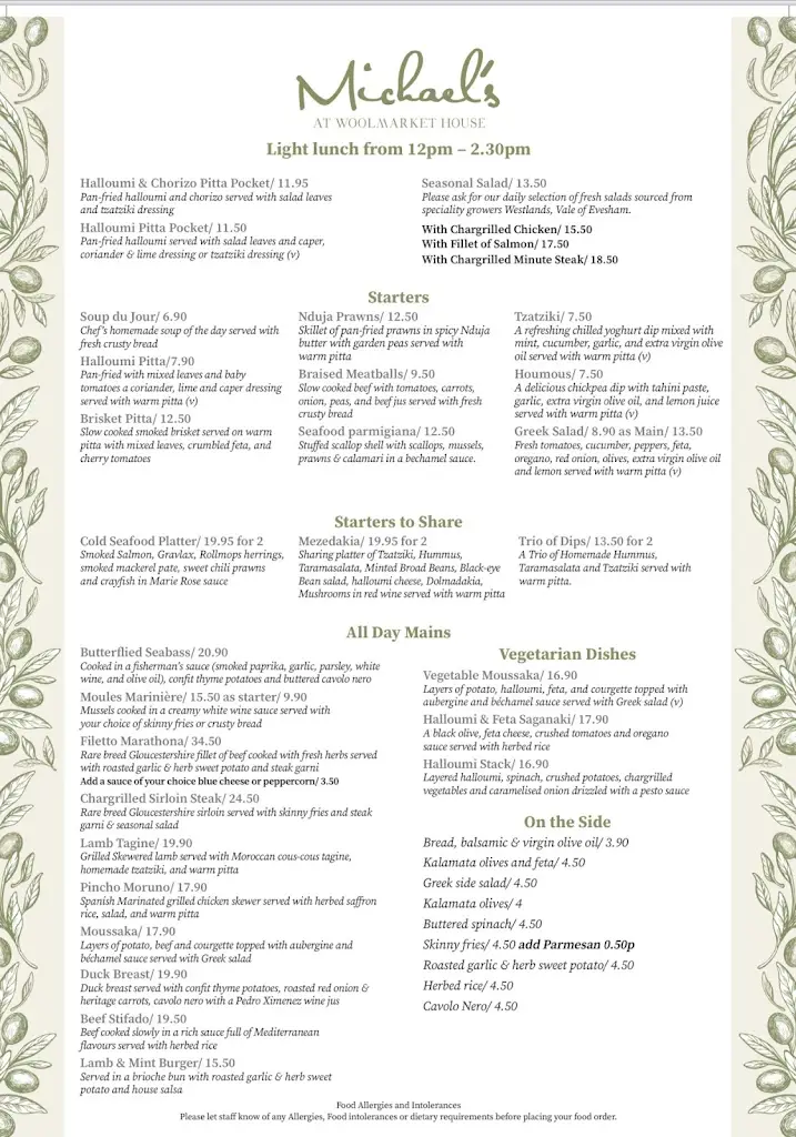 Menu_Michael's Mediterranean Restaurant_Chipping Campden_image_1