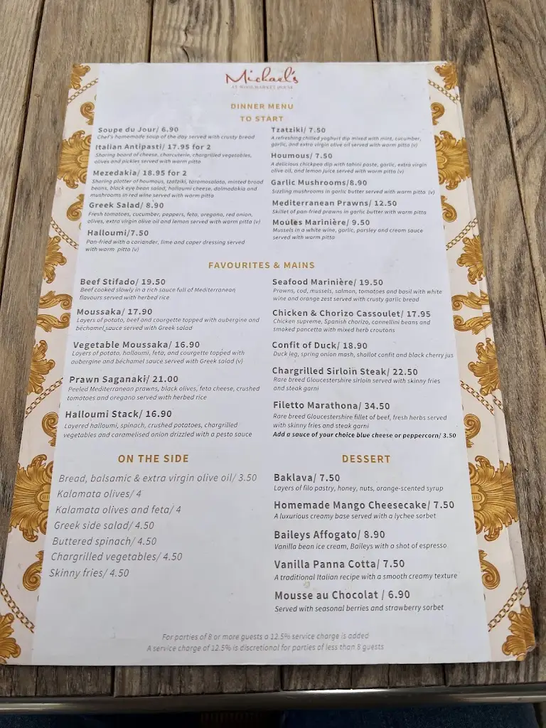 Menu_Michael's Mediterranean Restaurant_Chipping Campden_image_4