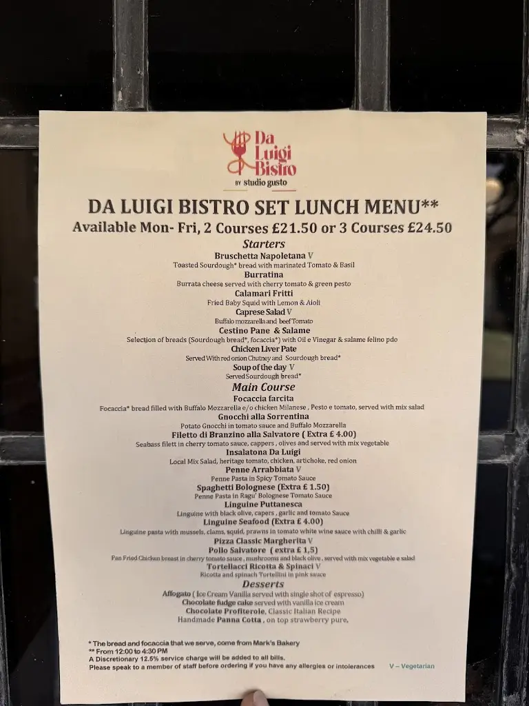 Menu_Da Luigi Bistro - Italian Restaurant & Pizzeria_Chipping Campden_image_1